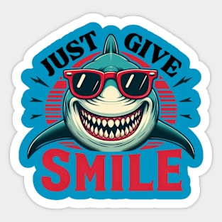 Funny shark invite you to give smile Sticker